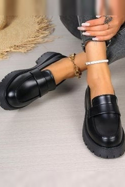Loafers Women - Platform Sole with Penny Strap