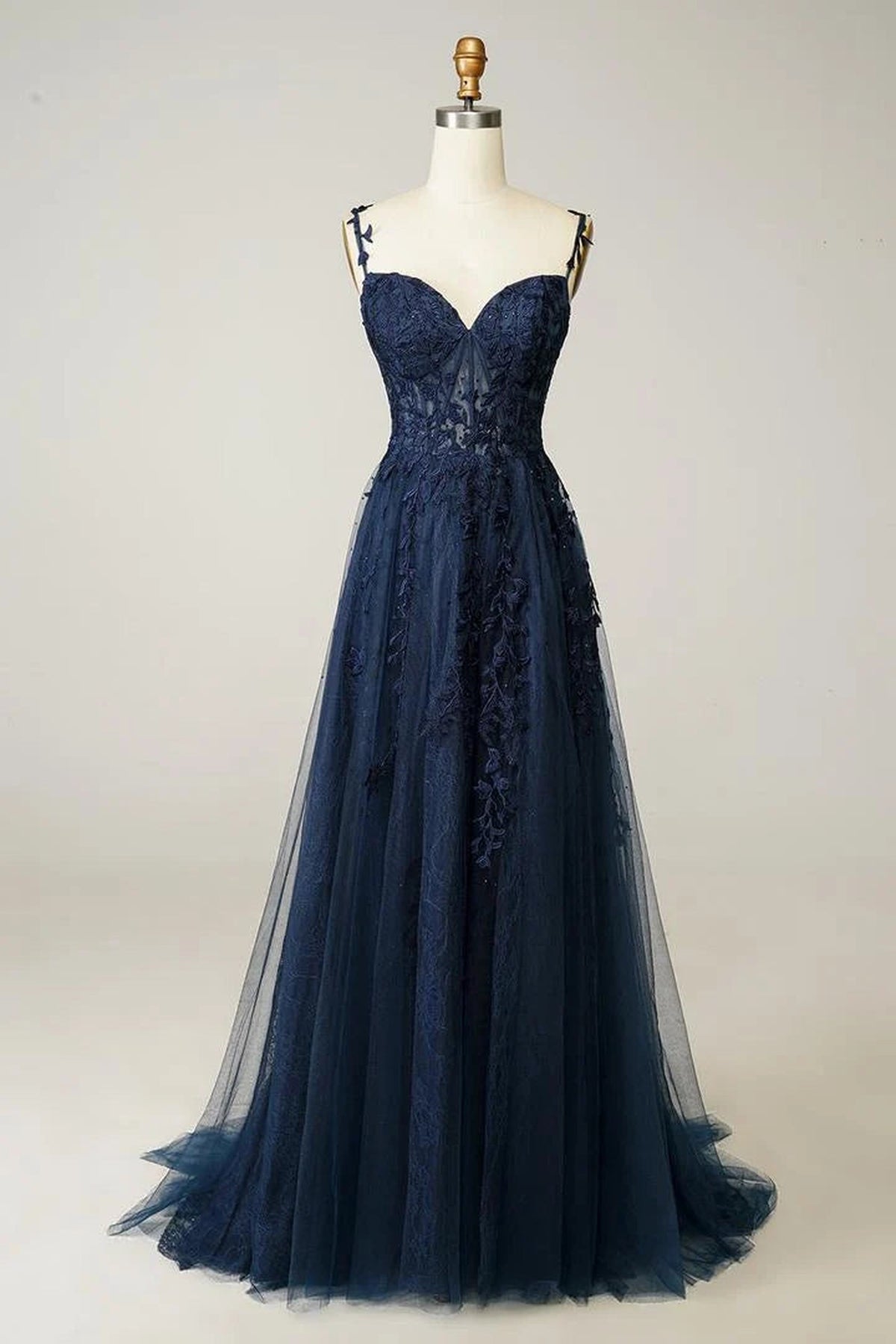 Dress Women - Tulle A-Line with Lace Appliqués