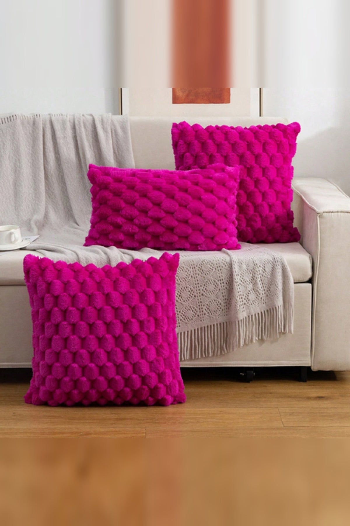 Honeycomb Textured Cushion Cover – Three Sizes, Hidden Zip
