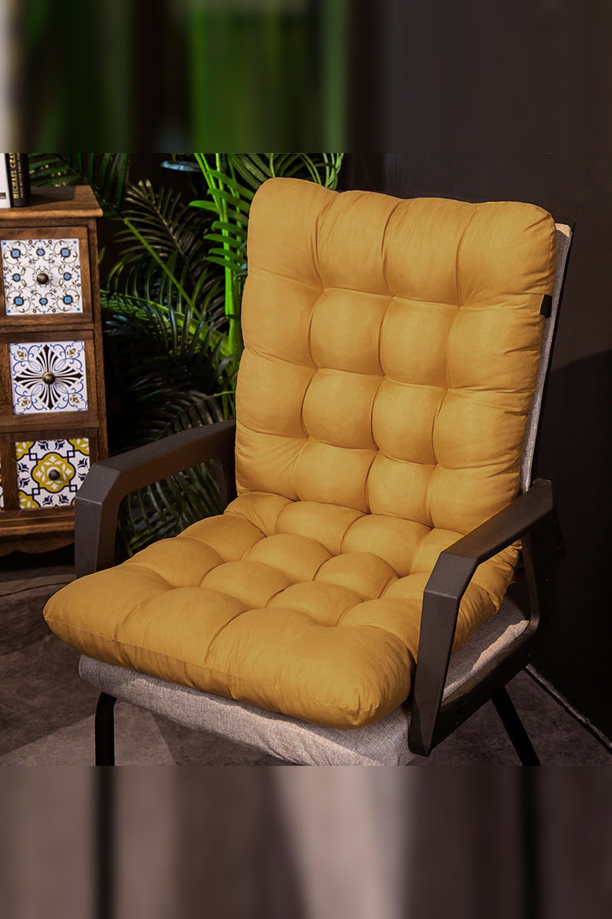 High-Back Patio Chair Cushion – One Piece for Seat and Backrest