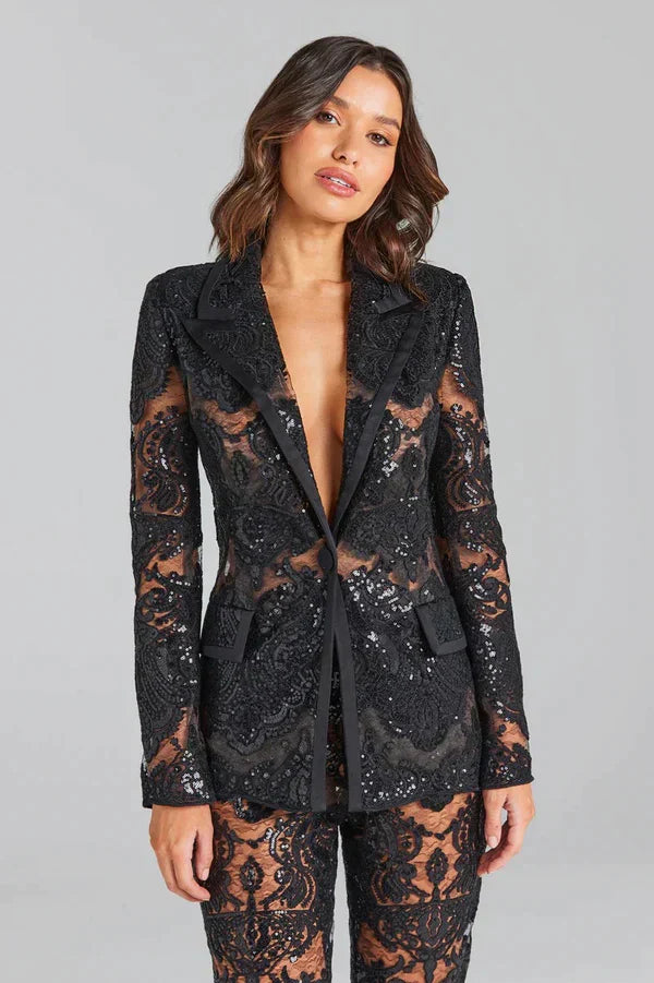 Set Women - Blazer Net Trousers Outfit