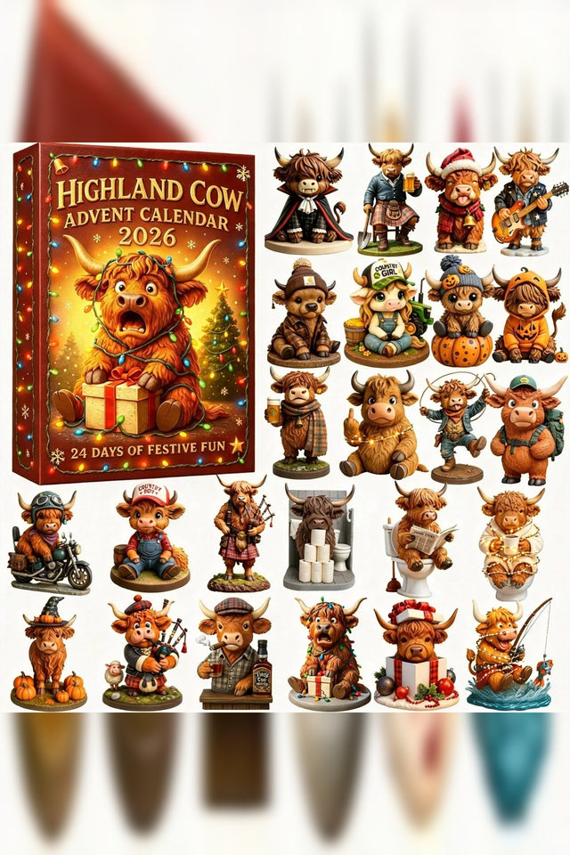 Highland Cow Advent Calendar 2026 – Festive Figures