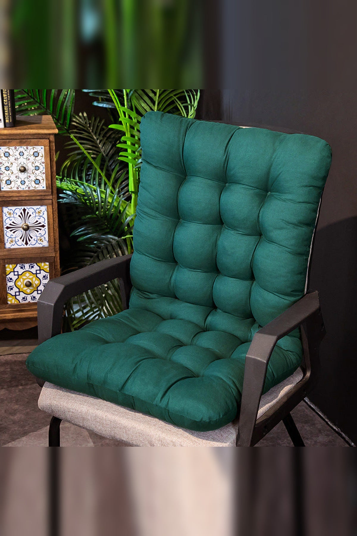High-Back Patio Chair Cushion – One Piece for Seat and Backrest