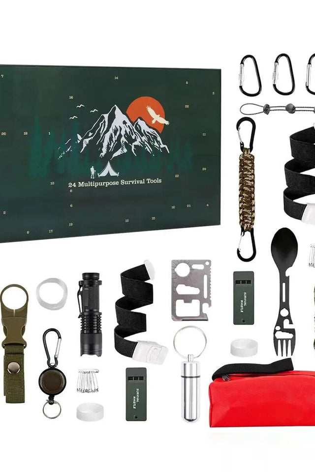 Survival Advent Calendar – 24 outdoor tools, weather-resistant, portable