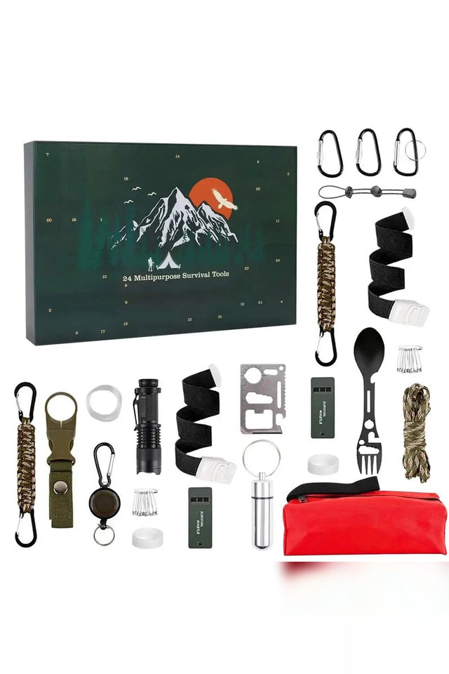 Survival Advent Calendar – 24 outdoor tools, weather-resistant, portable
