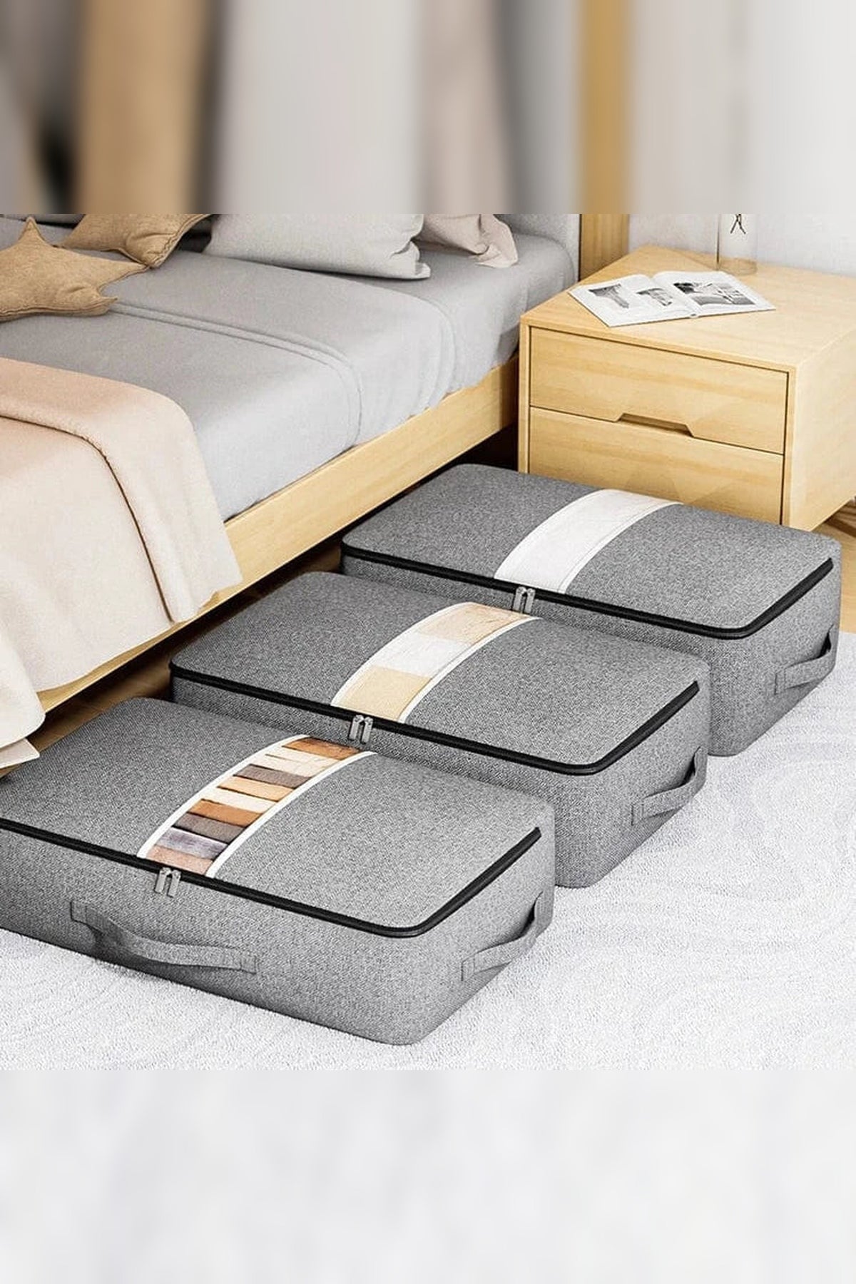 Under-Bed Storage Box – Flat Box with Clear Strip