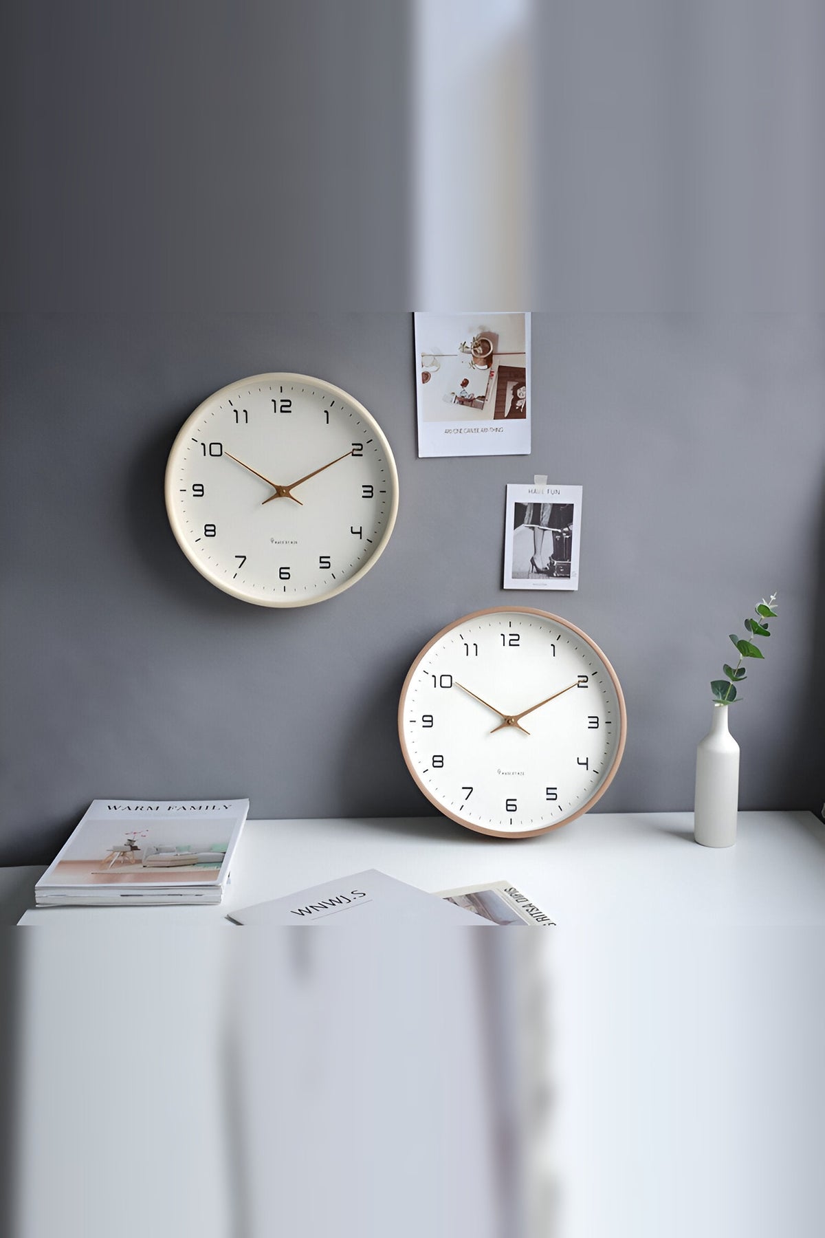 Wooden Frame Wall Clock with Silent Movement – No Ticking at Night