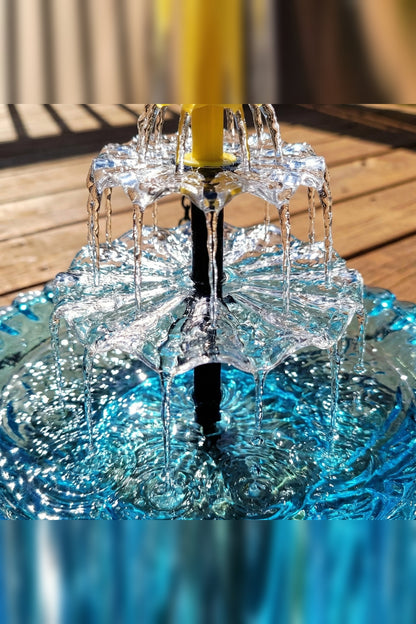 Hanging Bird Bath with Solar Fountain – Glass Bowl on a Chain