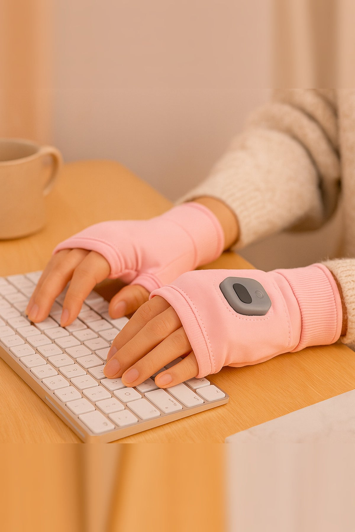 Heated Fingerless Gloves – USB rechargeable, adjustable heat, soft lining