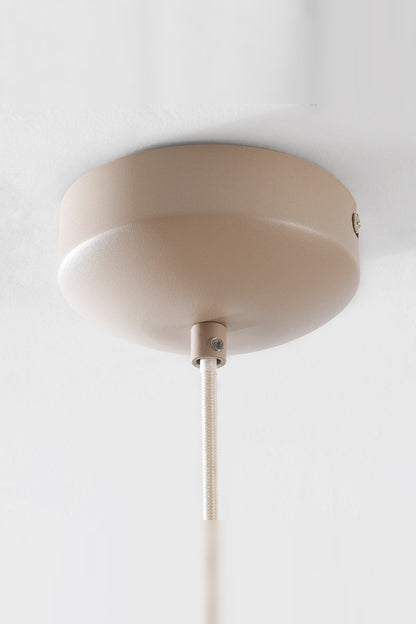 Wave Pendant Light – organic metal shade, sand taupe, adjustable cord