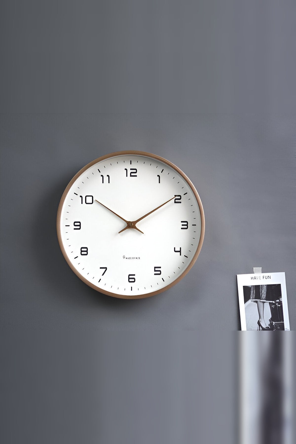 Wooden Frame Wall Clock with Silent Movement – No Ticking at Night