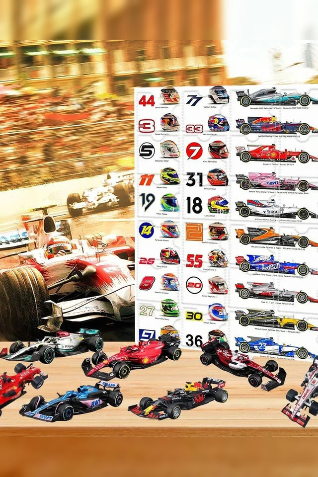 Race Car Advent Calendar – 24 models, paper box, desk display