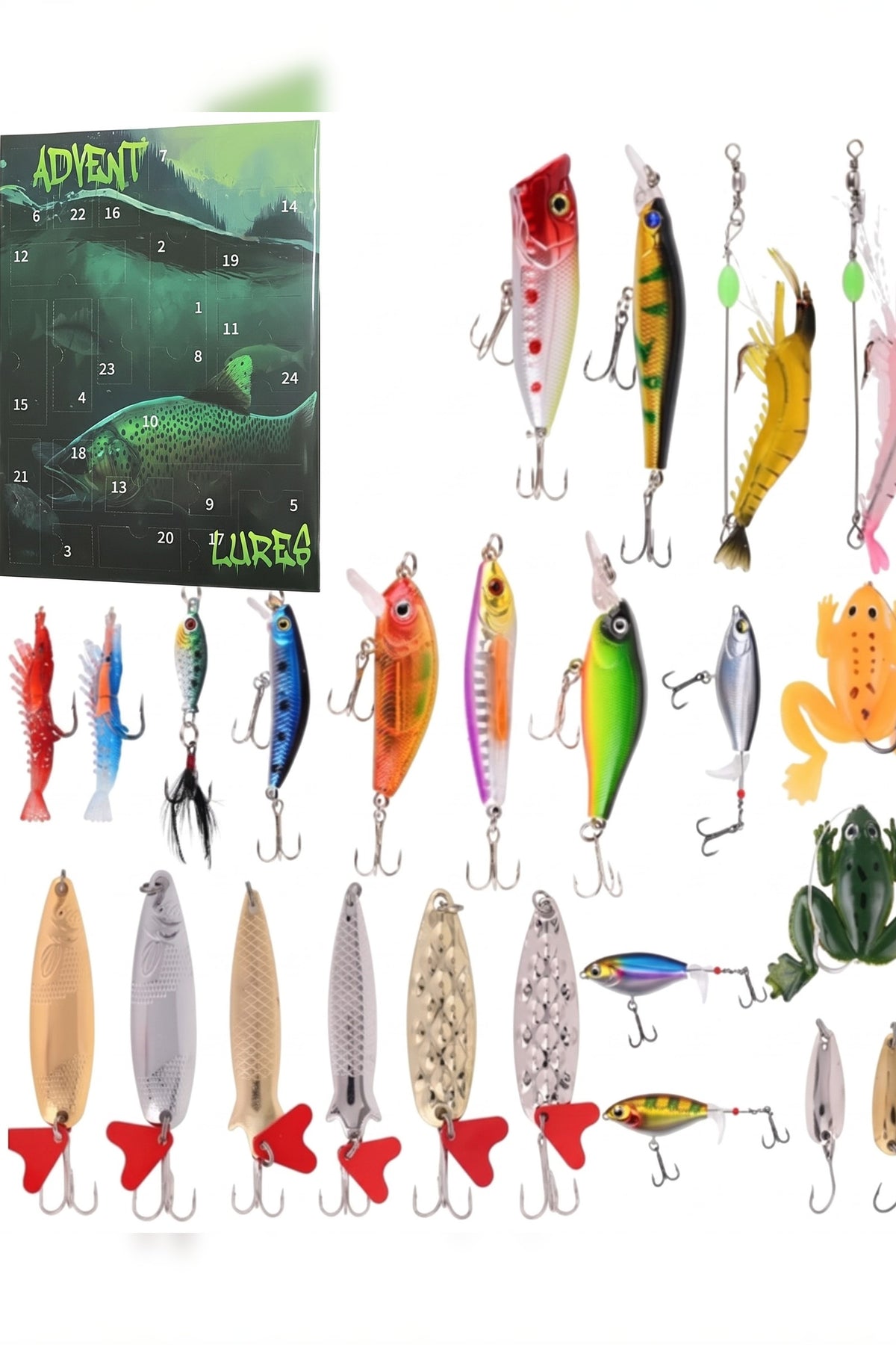 Fishing Advent Calendar – 24 lures, spinners and soft baits