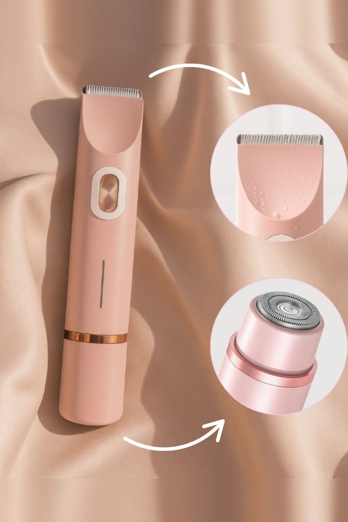 Intimate Electric Razor – cordless, two interchangeable heads, waterproof