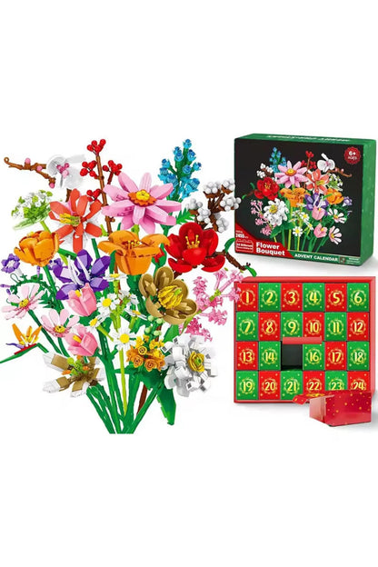 Flower Advent Calendar 2026 – 24 Building Block Flowers for a Bouquet