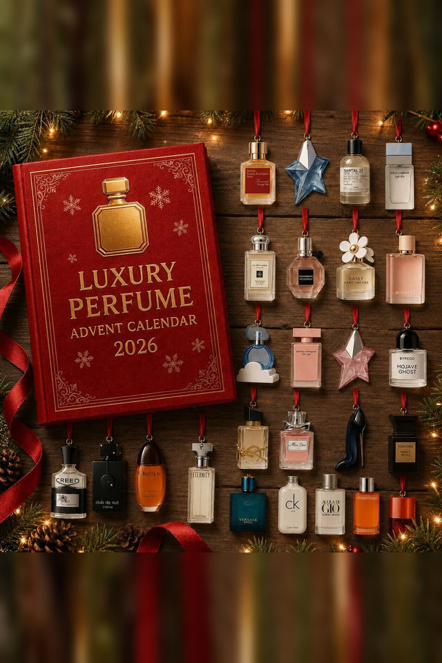 Perfume Advent Calendar – decorative ornaments, elegant aesthetic