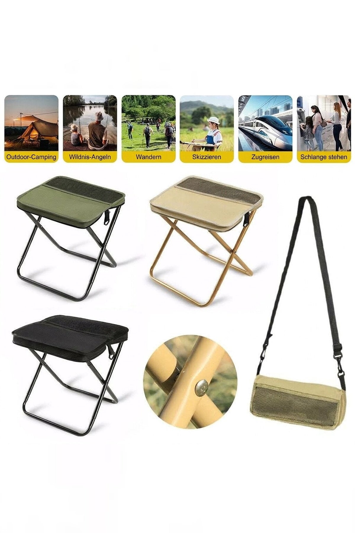 Folding Camping Chair with Backpack – Waterproof