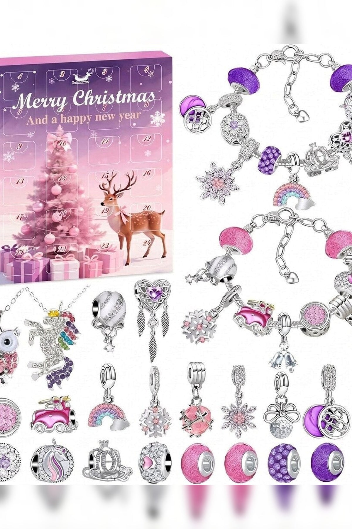 Charm Bracelet Advent Collection – crystal, metal and pearls