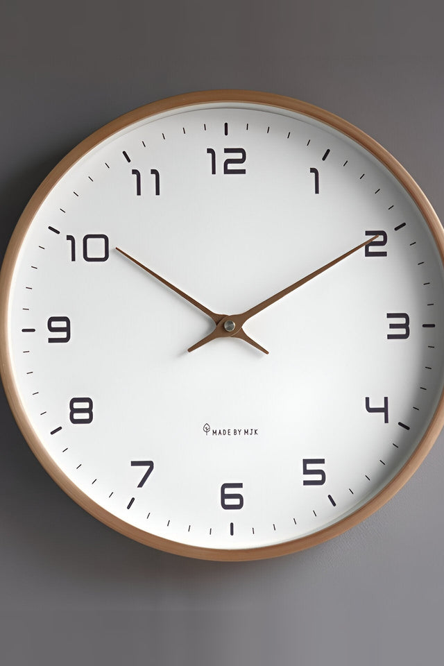 Wooden Frame Wall Clock with Silent Movement – No Ticking at Night