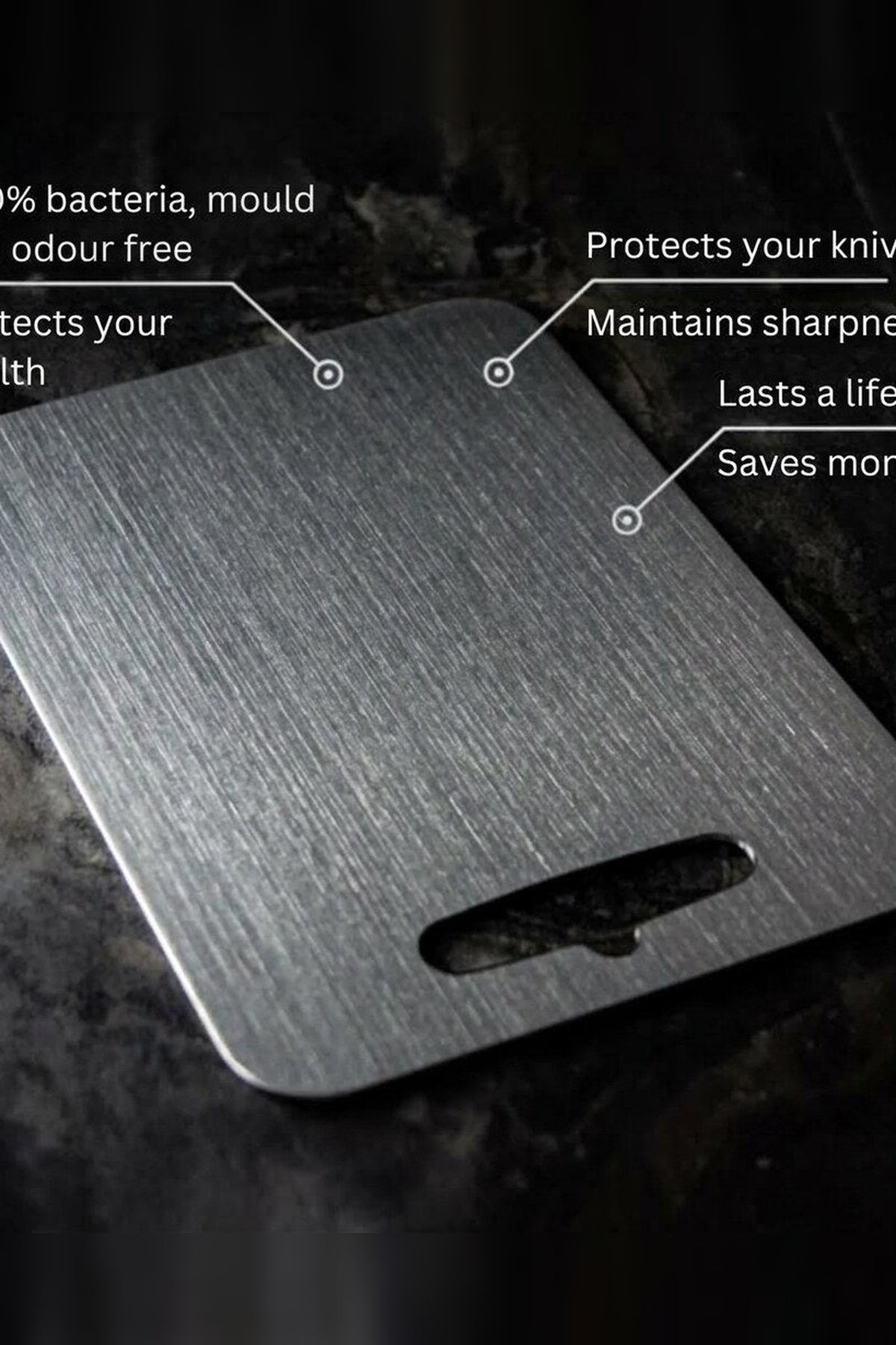 Titanium Cutting Board – Non-porous surface, lightweight, durable