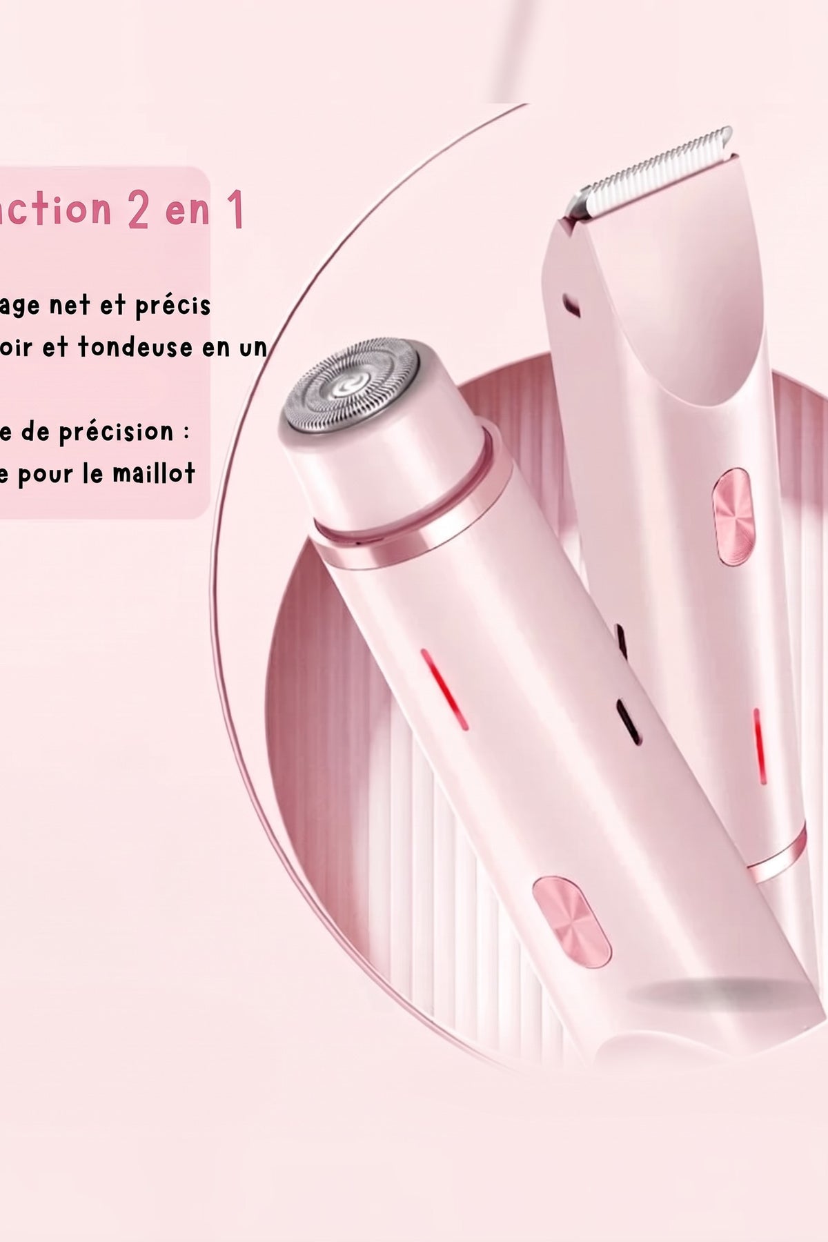 Intimate Electric Razor – cordless, two interchangeable heads, waterproof