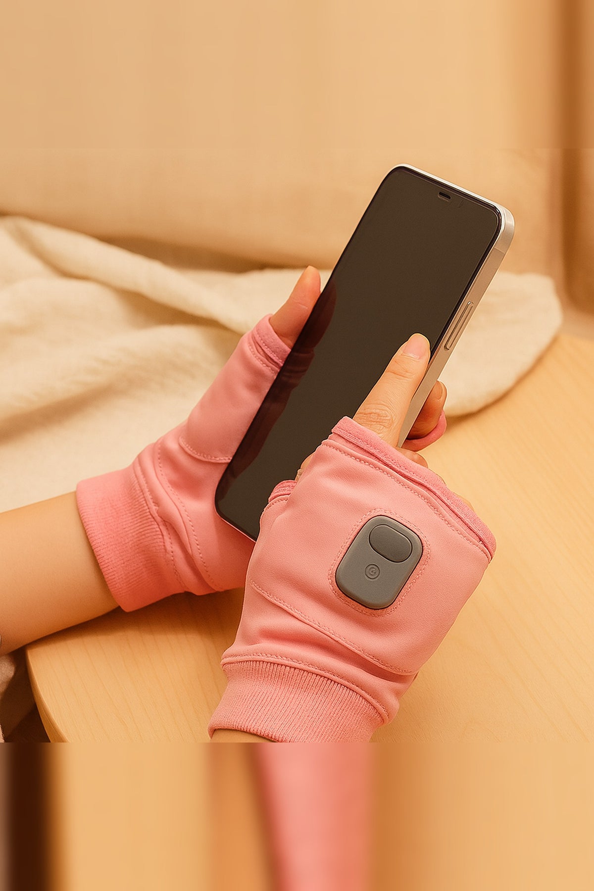 Heated Fingerless Gloves – USB rechargeable, adjustable heat, soft lining