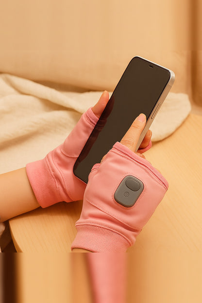 Heated Fingerless Gloves – USB rechargeable, adjustable heat, soft lining