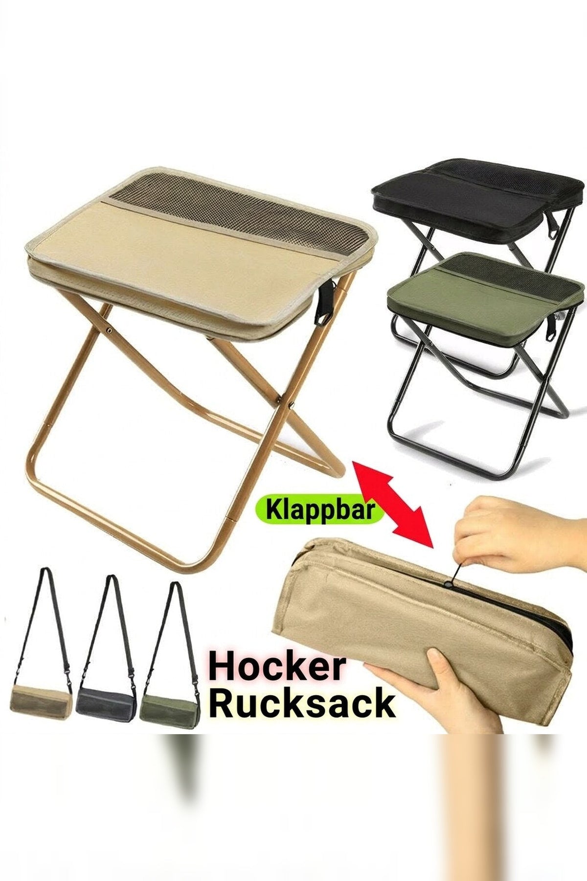 Folding Camping Chair with Backpack – Waterproof