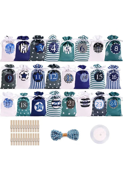 Fabric Bag Advent Calendar 2026 – 24 Numbered Bags to Fill