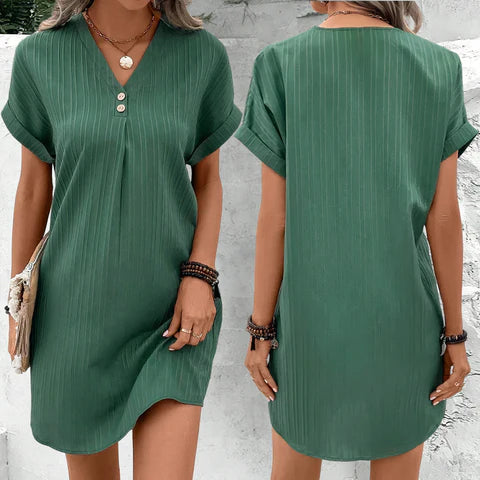 AeroChic Women's Summer Dress – Stylish V-Neck Design for Comfort 3