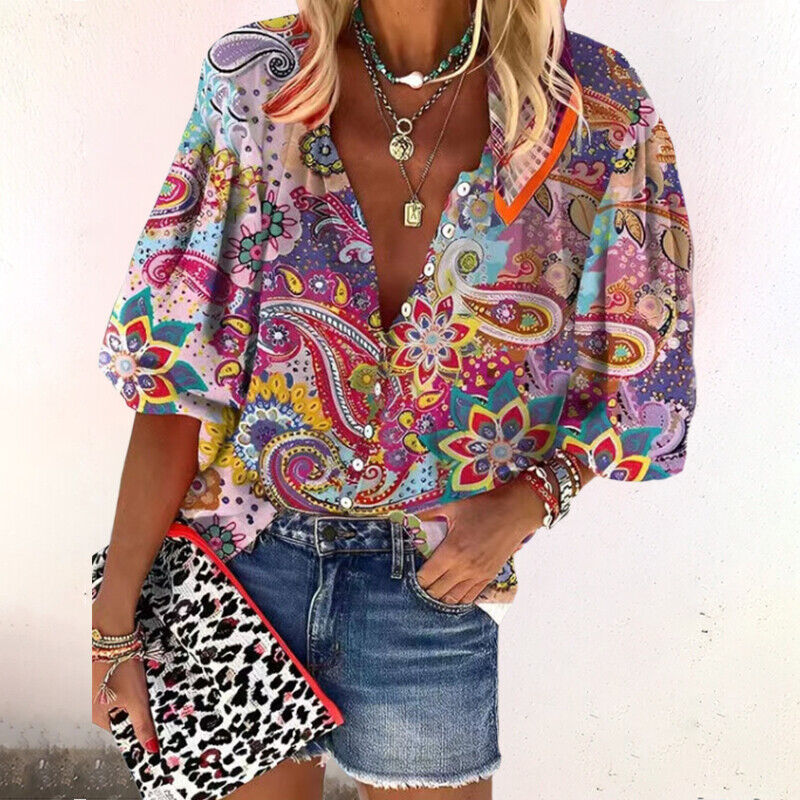 Alera Women's Boho Blouse – Lightweight Floral Design for Summer Comfort 1