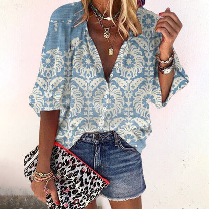Alera Women's Boho Blouse – Lightweight Floral Design for Summer Comfort 4