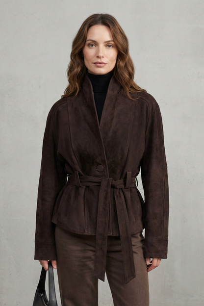 Alette Women's Wool Jacket – Cropped Double-Breasted Elegance 1
