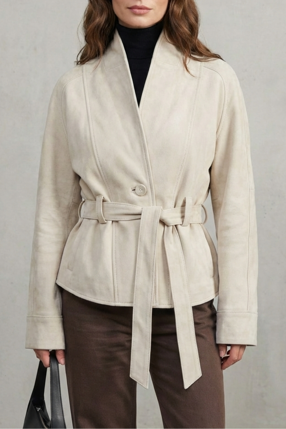 Alette Women's Wool Jacket – Cropped Double-Breasted Elegance 4