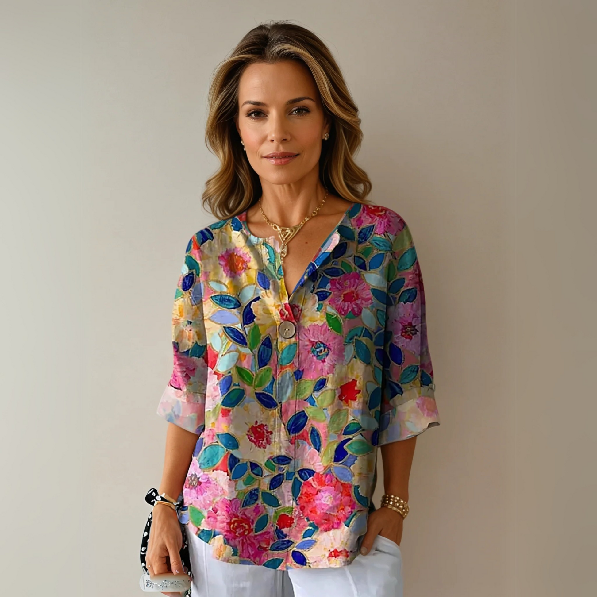 Alora Women's Floral Print Blouse – Lightweight Comfort Versatile Style 0
