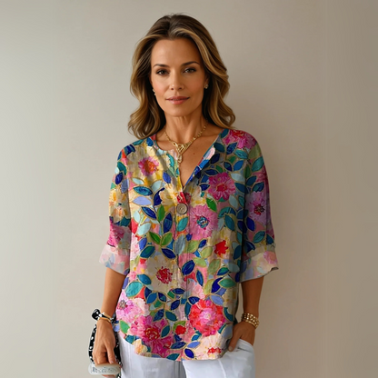 Alora Women's Floral Print Blouse – Lightweight Comfort Versatile Style 0
