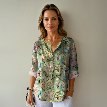 Alora Women's Floral Print Blouse – Lightweight Comfort Versatile Style 2