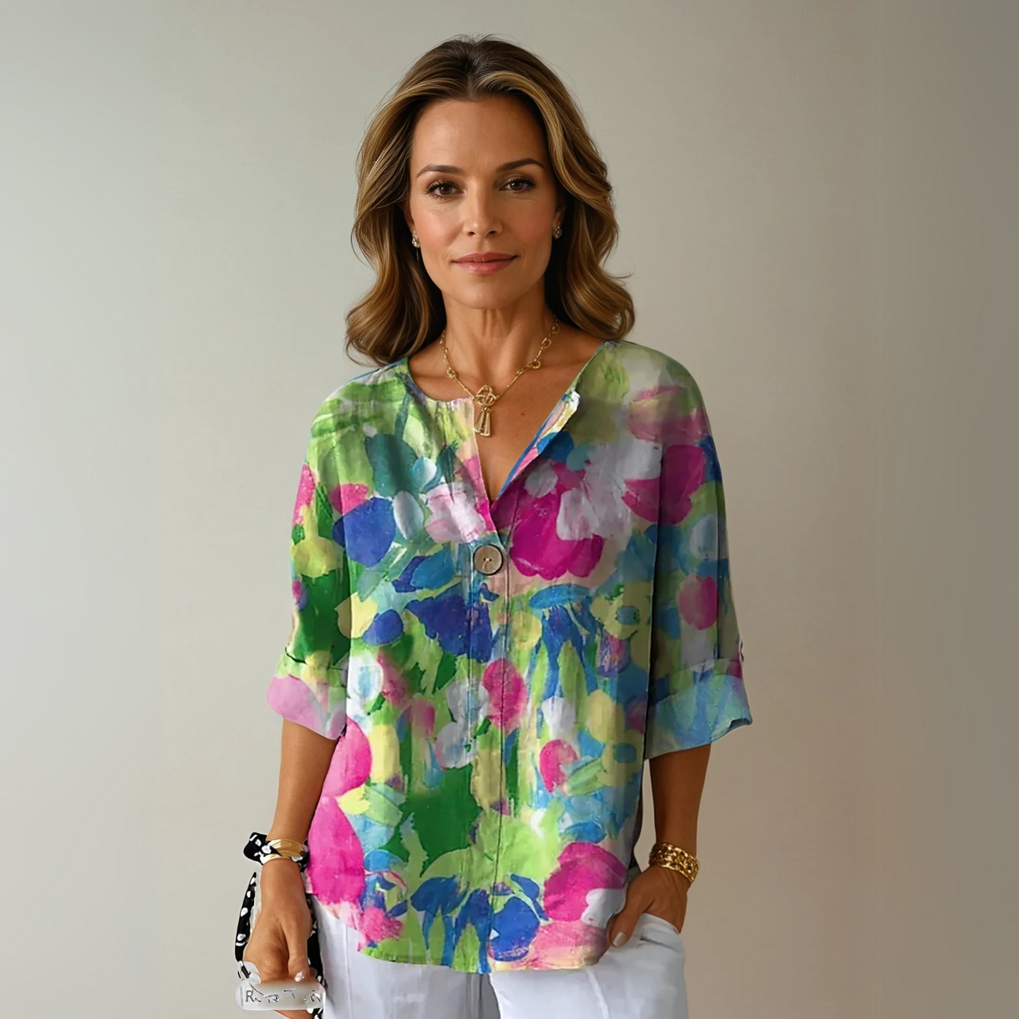 Alora Women's Floral Print Blouse – Lightweight Comfort Versatile Style 3