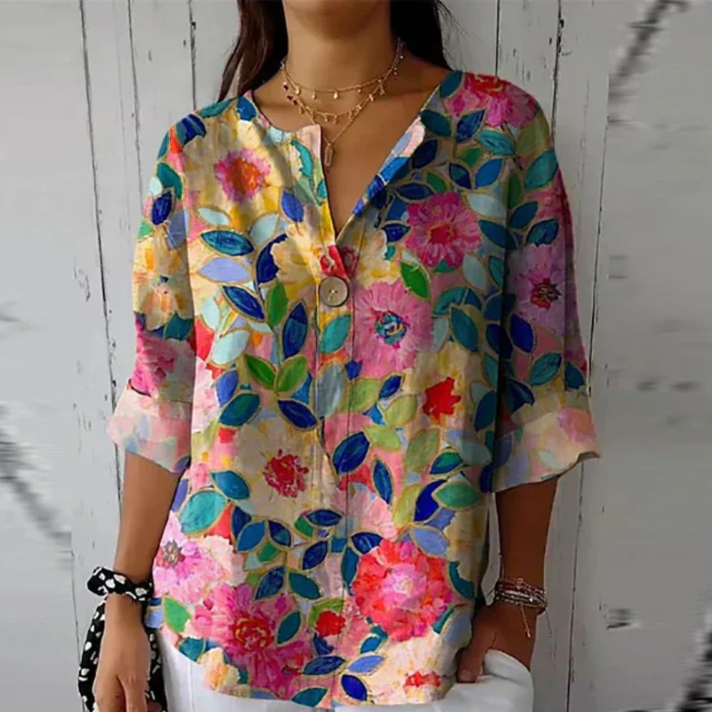 Alora Women's Floral Print Blouse – Lightweight Comfort Versatile Style 4