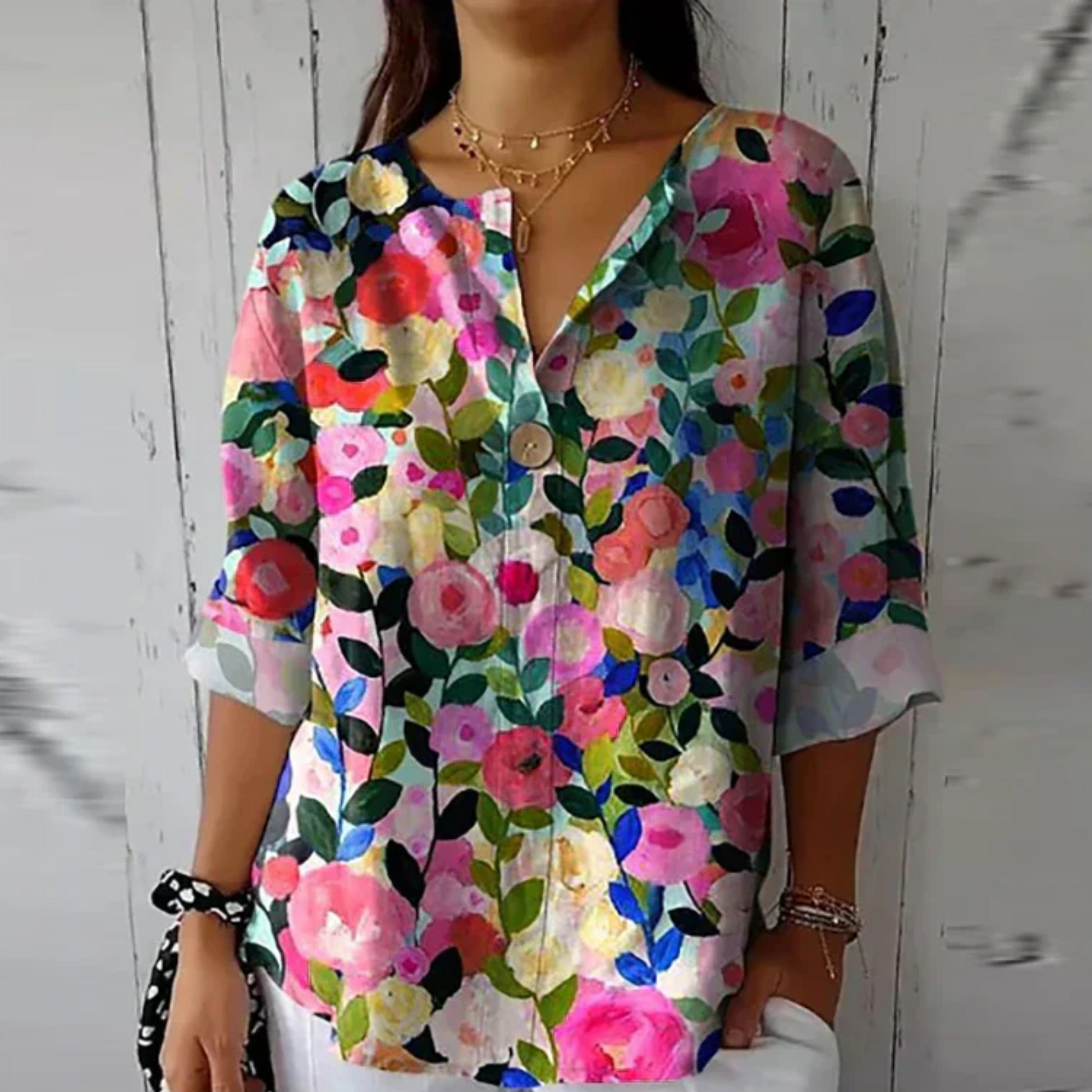 Alora Women's Floral Print Blouse – Lightweight Comfort Versatile Style 5