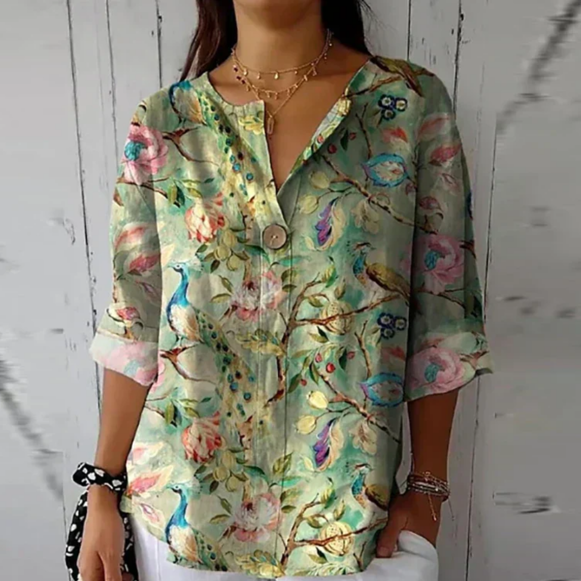 Alora Women's Floral Print Blouse – Lightweight Comfort Versatile Style 6