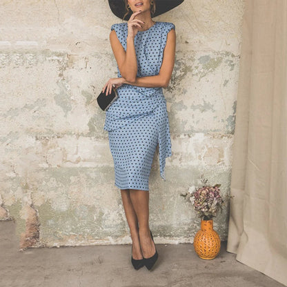Alora Women's Slim Dress – Vintage Polka Dot Elegant Look 4