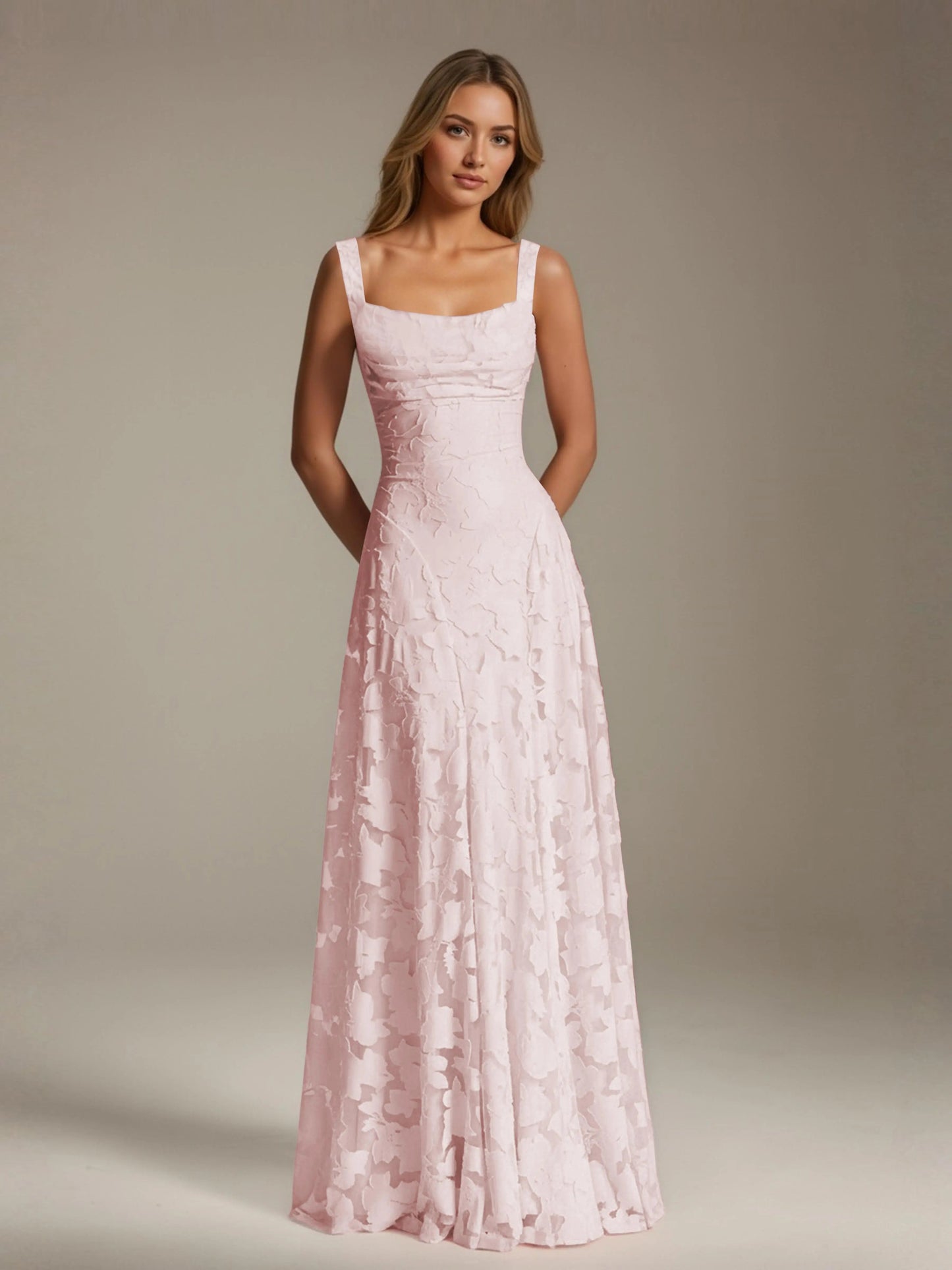Alyssa Floral Lace Bridesmaid Dress – Elegant A-Line Design for Special Occasions 0