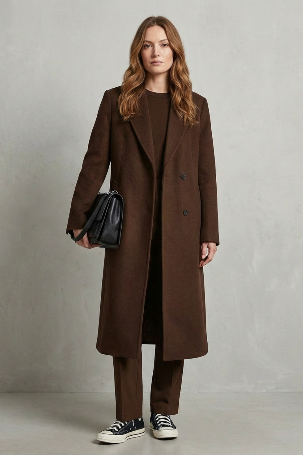 Avenza Wool Overcoat – Timeless Herringbone Warmth 5