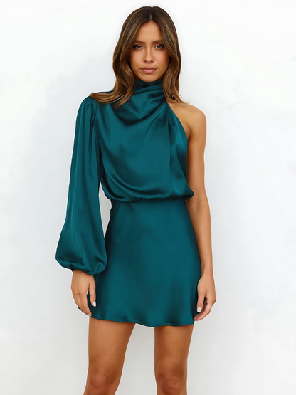 Ayleen Women's Elegant Formal Dress – Asymmetrical Satin Look for Weddings 8