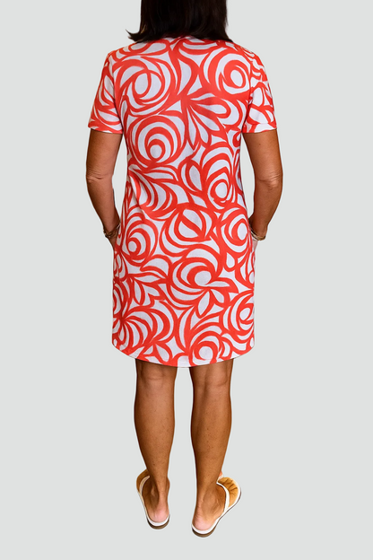 Blythe Women's Casual Dress – Short Sleeve Abstract Print for Everyday Comfort 3