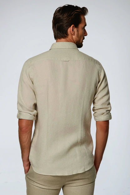 Breeze Herren Khaki-Leinenhemd – Atmungsaktiv für Elegante Sommerlooks 1