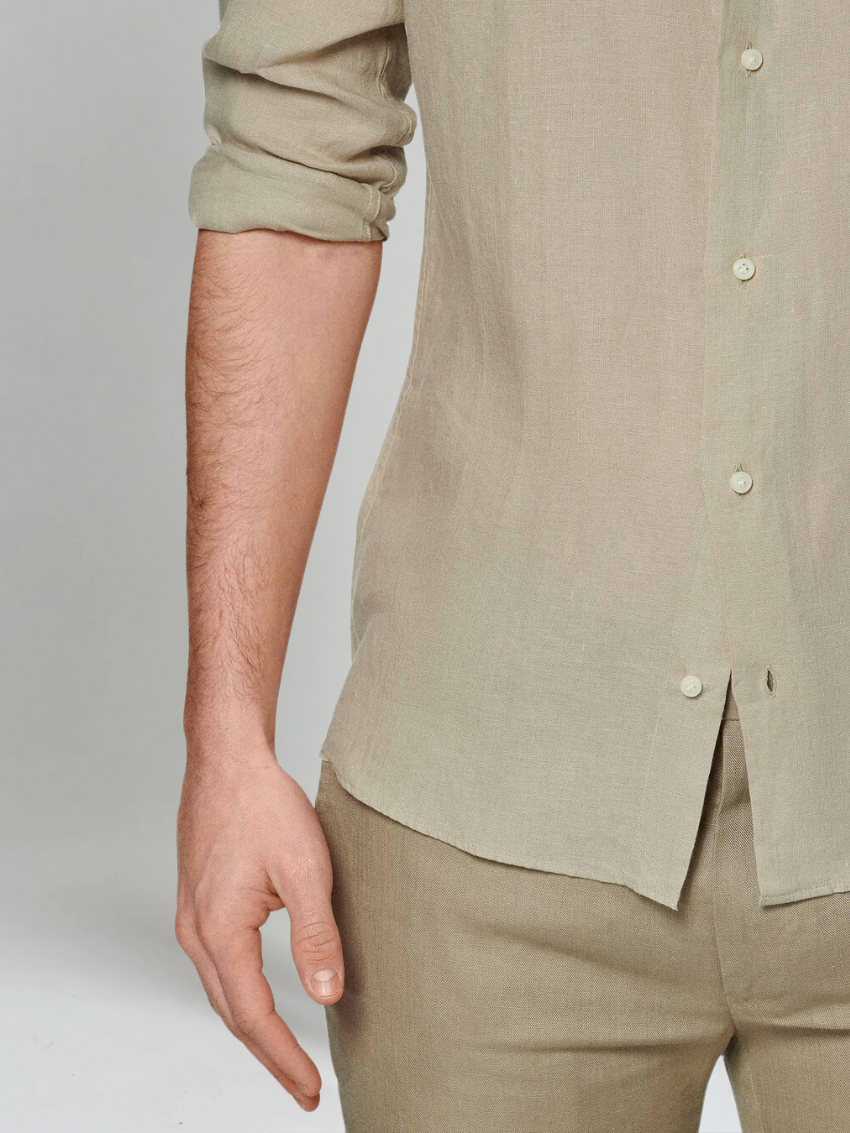 Breeze Herren Khaki-Leinenhemd – Atmungsaktiv für Elegante Sommerlooks 4