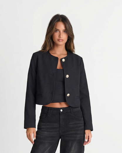 Breezy Cropped Blazer Jacket for Fashion-Forward Women – Stylish Minimalist Design for Versatile Outfits 0