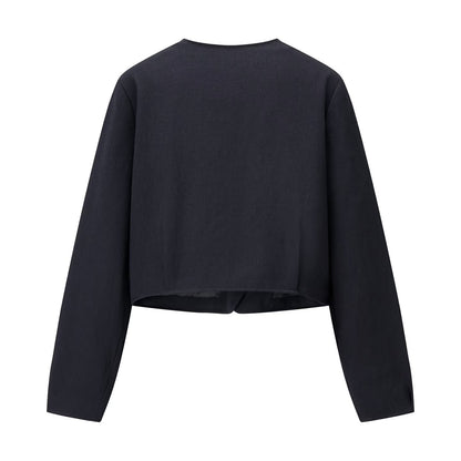 Breezy Cropped Blazer Jacket for Fashion-Forward Women – Stylish Minimalist Design for Versatile Outfits 4